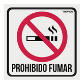 Letrero pastico "prohibido fumar" truper.